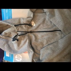 Grey cotton Nike men’s jacket with hood